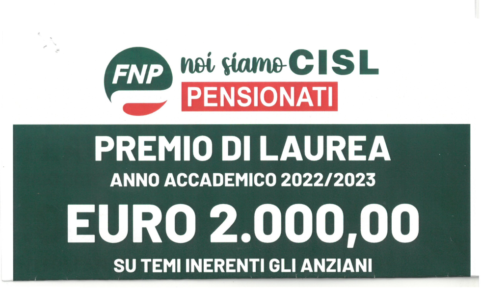 Premio di laurea di 2.000,00 euro per Tesi sugli ANZIANI