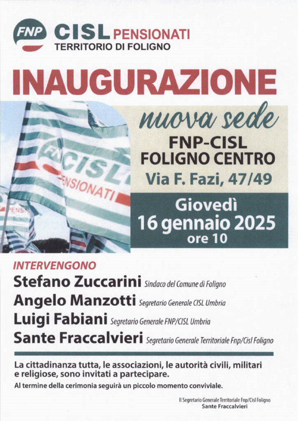 INAUGURAZIONE SEDE CISL DI FOLIGNO PG